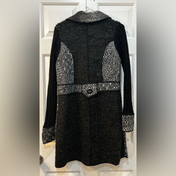 Liquid By Sioni Sweater Cardigan M Patchwork Hippie Boho Art Teacher Steampunk - Picture 2 of 8